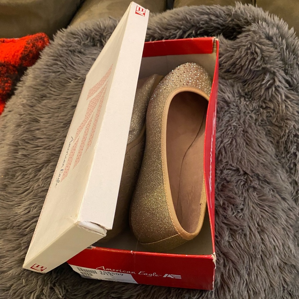 Sparkly Gold Champagne Flats - Picture 6 of 6